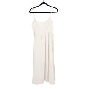 White Corset Coquette Midi Dress Smocked Bow Detail‎ Ethereal Graduation Coastal
